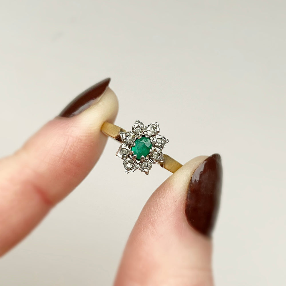 
                  
                    Load image into Gallery viewer, Margot Emerald and Diamond Ring
                  
                