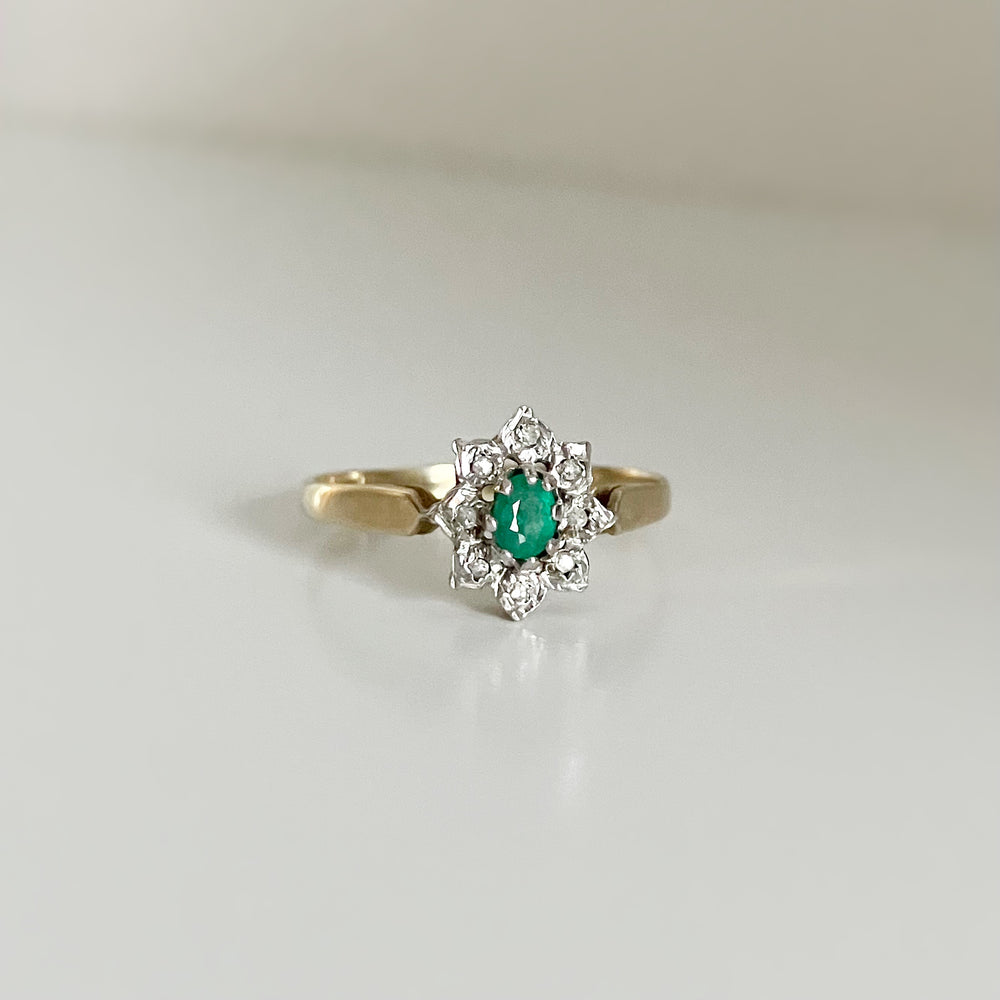 
                  
                    Load image into Gallery viewer, Margot Emerald and Diamond Ring
                  
                