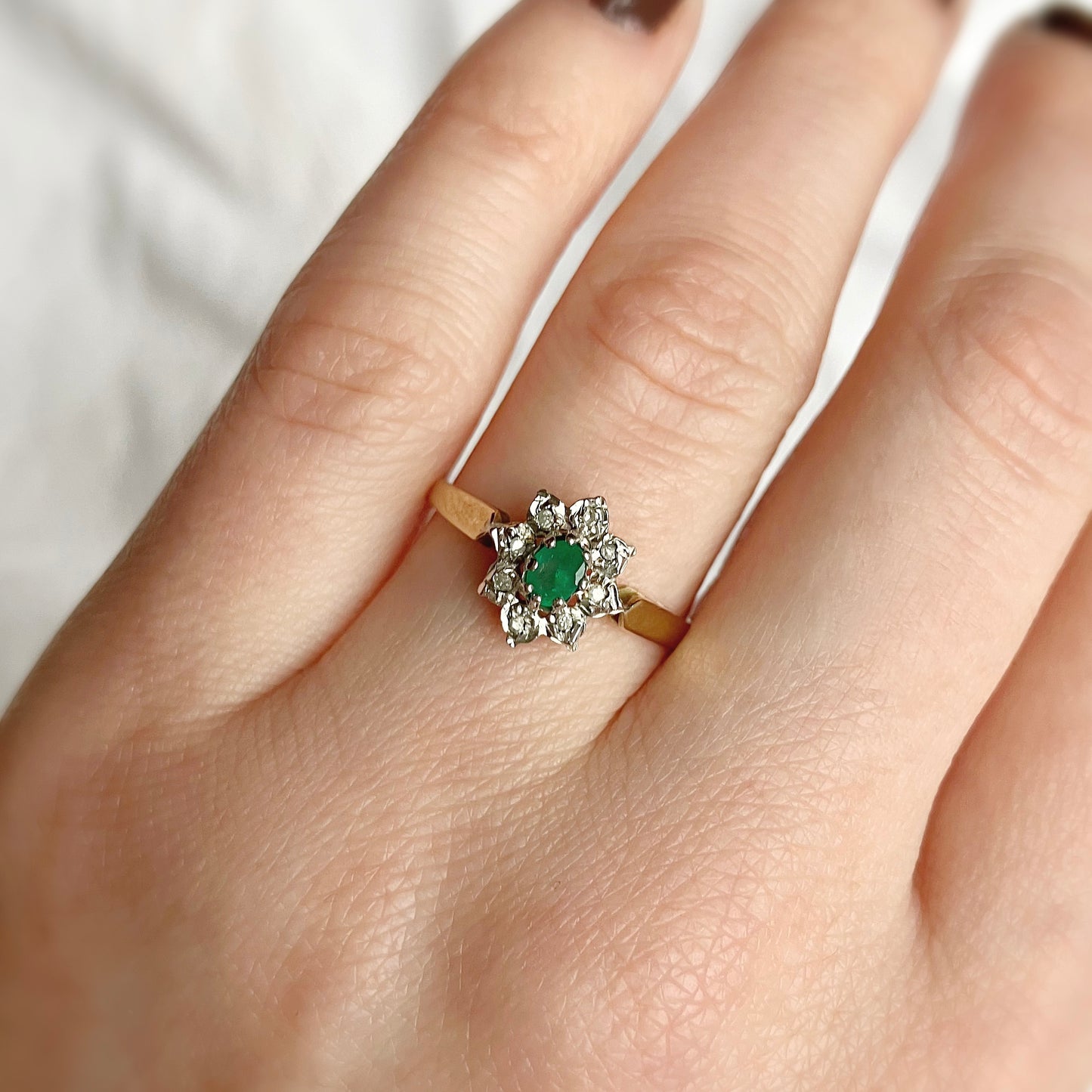 Margot Emerald and Diamond Ring