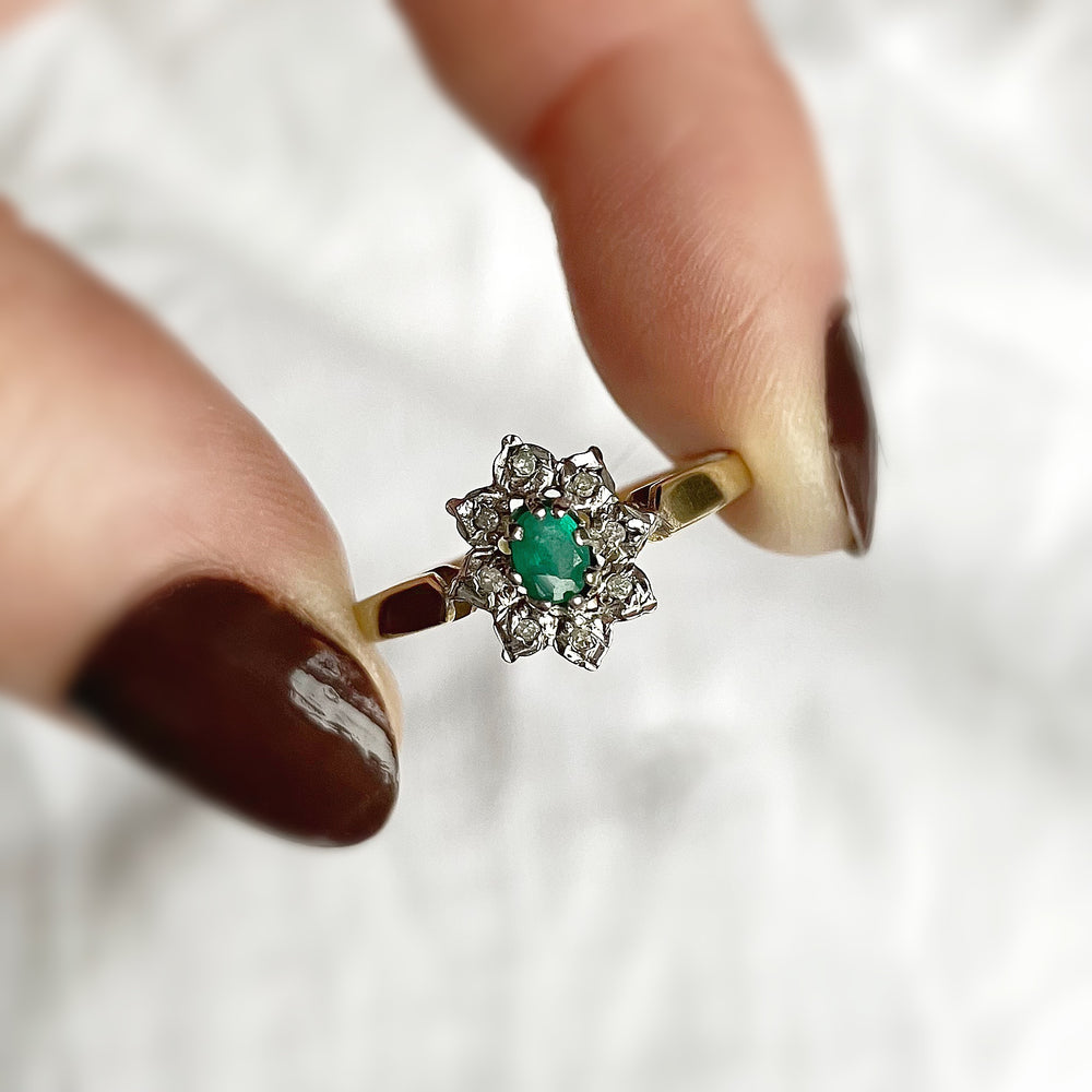 
                  
                    Load image into Gallery viewer, Margot Emerald and Diamond Ring
                  
                