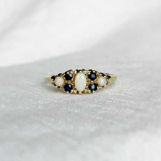 Tabitha Opal and Sapphire Ring