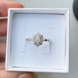 
                  
                    Load image into Gallery viewer, Dahlia Opal Ring Silver
                  
                