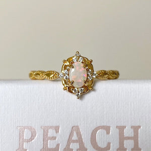 
                  
                    Load image into Gallery viewer, Dahlia Opal Ring Gold
                  
                