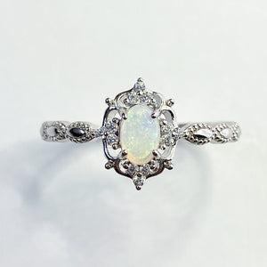 
                  
                    Load image into Gallery viewer, Dahlia Opal Ring Silver
                  
                