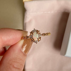 
                  
                    Load image into Gallery viewer, Dahlia Opal Ring Gold
                  
                