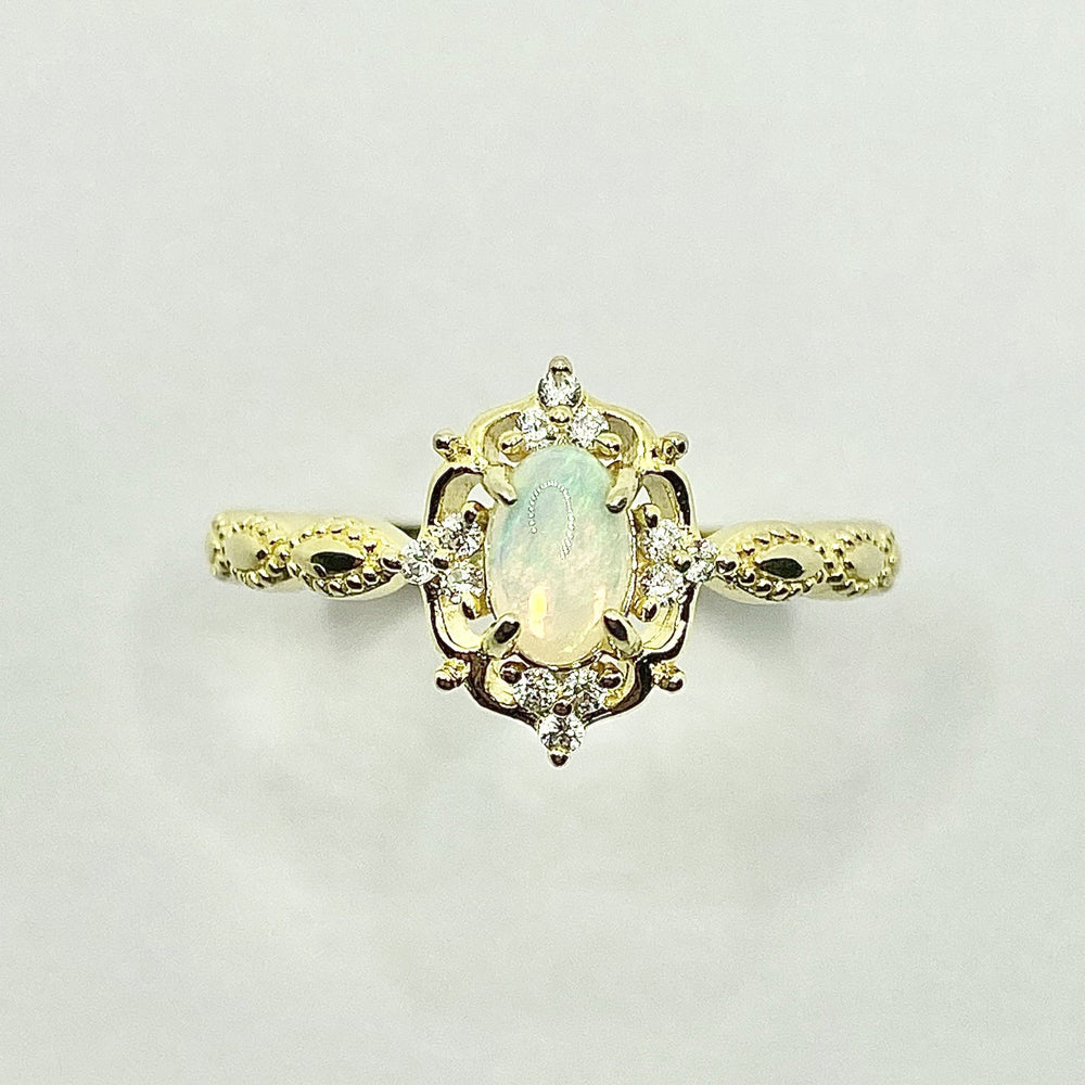 
                  
                    Load image into Gallery viewer, Dahlia Opal Ring Gold
                  
                
