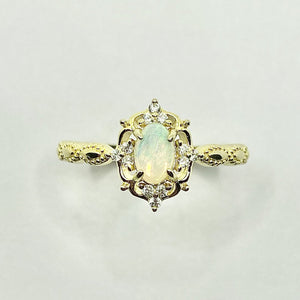 
                  
                    Load image into Gallery viewer, Dahlia Opal Ring Gold
                  
                