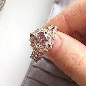 
                  
                    Load image into Gallery viewer, Lily Morganite Stacking Set
                  
                