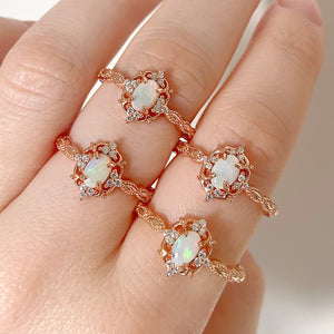 
                  
                    Load image into Gallery viewer, Dahlia Opal Ring Rose Gold
                  
                