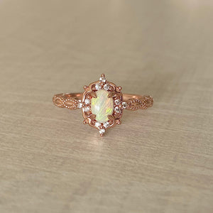 
                  
                    Load image into Gallery viewer, Dahlia Opal Ring Rose Gold
                  
                